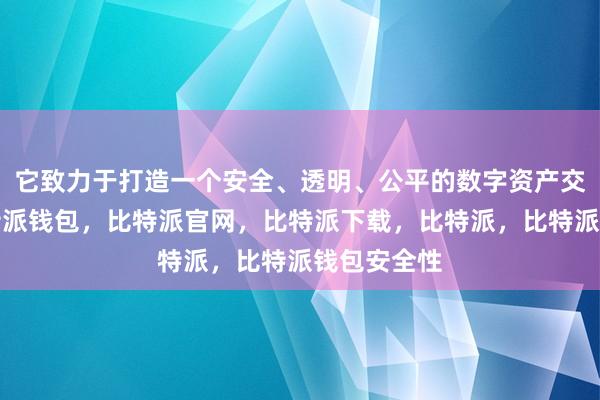 它致力于打造一个安全、透明、公平的数字资产交易平台比特派钱包，比特派官网，比特派下载，比特派，比特派钱包安全性