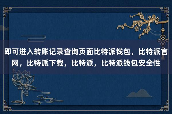 即可进入转账记录查询页面比特派钱包，比特派官网，比特派下载，比特派，比特派钱包安全性