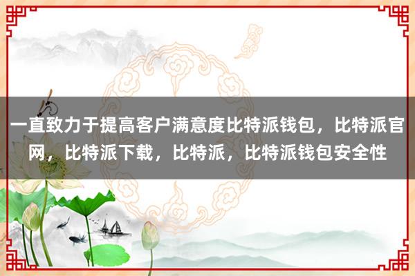 一直致力于提高客户满意度比特派钱包，比特派官网，比特派下载，比特派，比特派钱包安全性