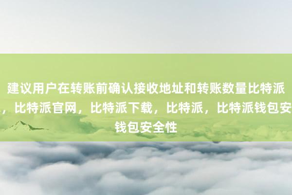 建议用户在转账前确认接收地址和转账数量比特派钱包，比特派官网，比特派下载，比特派，比特派钱包安全性