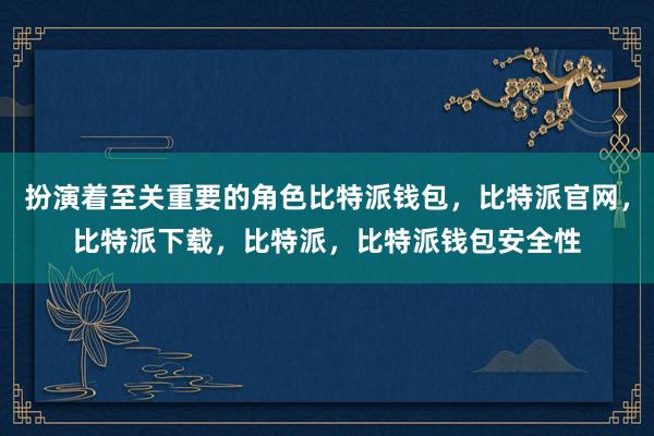 扮演着至关重要的角色比特派钱包，比特派官网，比特派下载，比特派，比特派钱包安全性